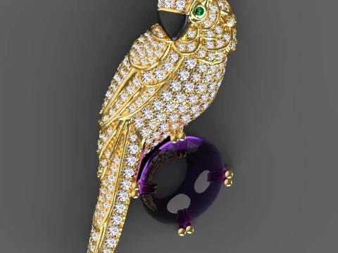 Brooch parrot 3D Print Model