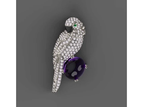 Brooch parrot 3D Print Model