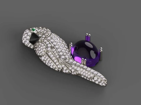 Brooch parrot 3D Print Model