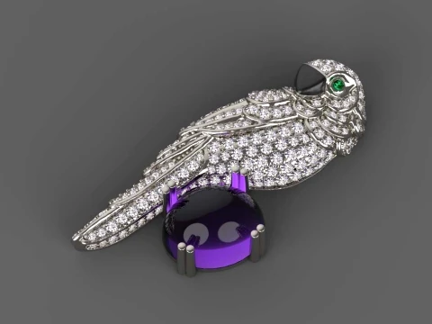 Brooch parrot 3D Print Model