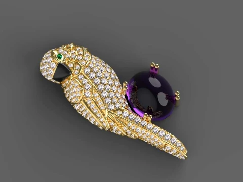 Brooch parrot 3D Print Model