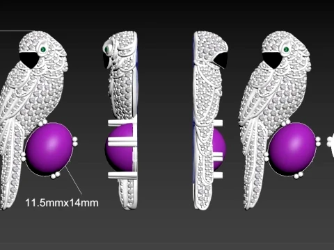 Brooch parrot 3D Print Model