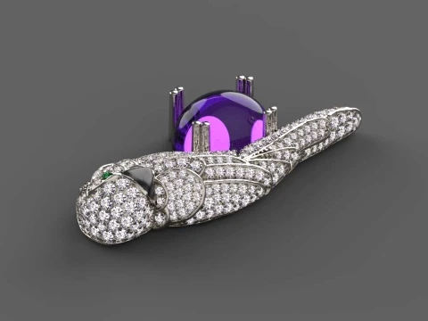 Brooch parrot 3D Print Model