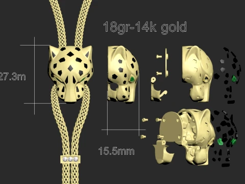 Pendant panther 3D Print Model