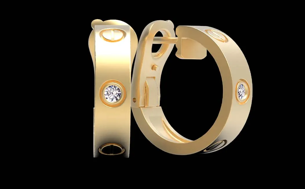 Earrings 3D Print Model .c4d .max .obj .3ds .fbx .stl .blend 