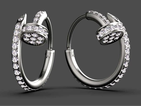 Earrings nail 3D Print Model