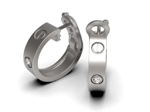 Earrings ring screw 3D Print Model