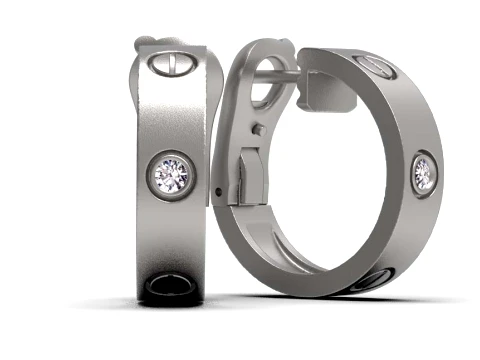 Earrings ring screw 3D Print Model