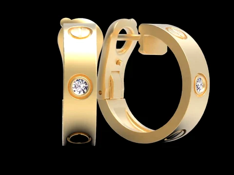 Earrings ring screw 3D Print Model