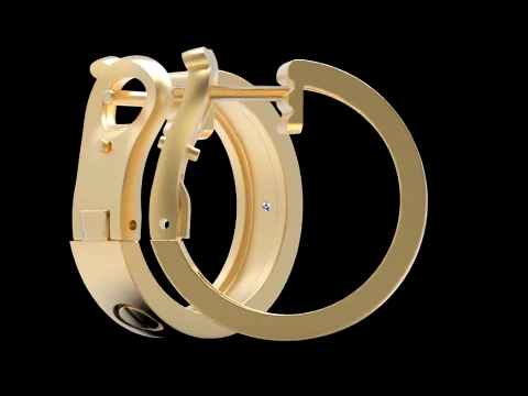 Earrings ring screw 3D Print Model