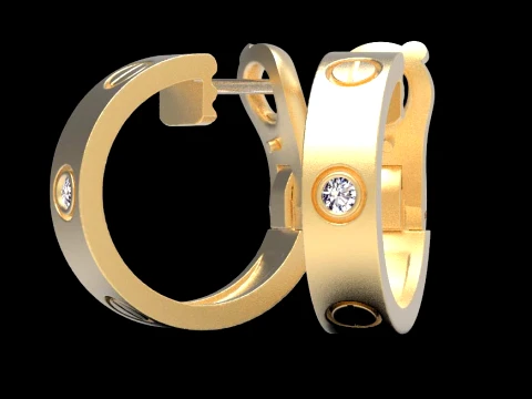Earrings ring screw 3D Print Model