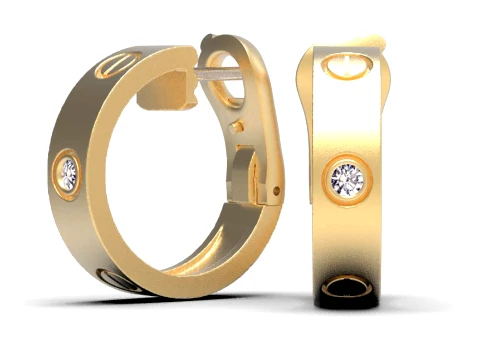 Earrings ring screw 3D Print Model
