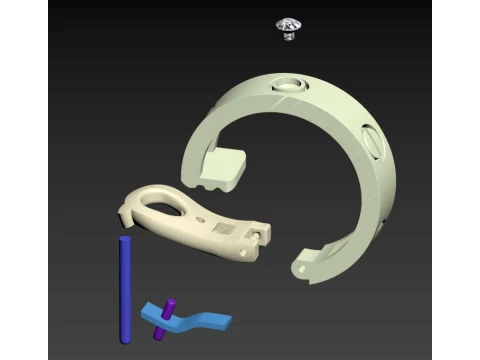 Earrings ring screw 3D Print Model