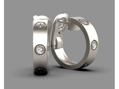 Earrings ring screw 3D Print Model