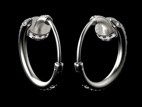 Earrings ring nail 3D Print Model