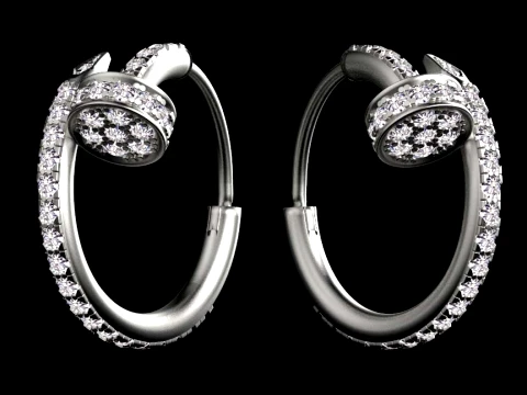 Earrings ring nail 3D Print Model