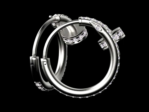 Earrings ring nail 3D Print Model