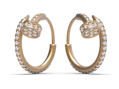 Earrings ring nail 3D Print Model