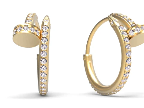 Earrings ring nail 3D Print Model