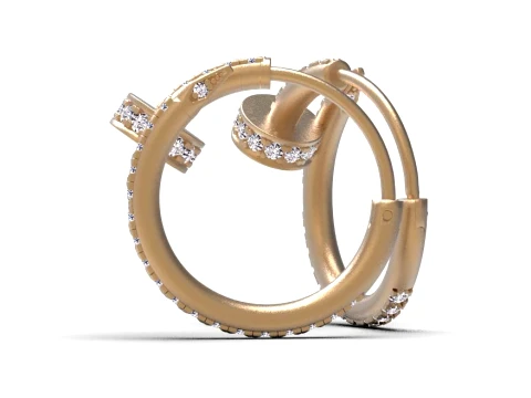 Earrings ring nail 3D Print Model