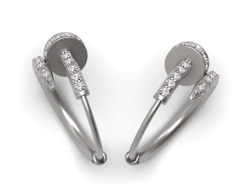 Earrings ring nail 3D Print Model