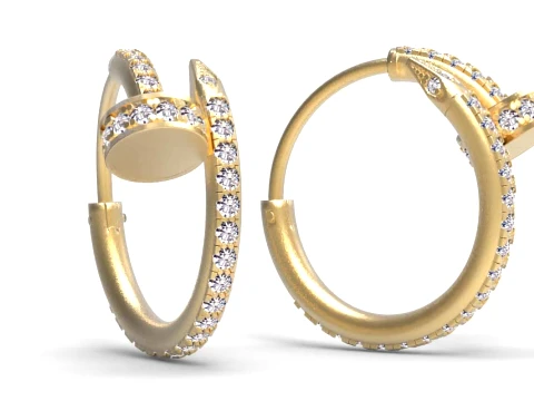 Earrings ring nail 3D Print Model