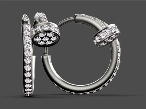 Earrings ring nail 3D Print Model