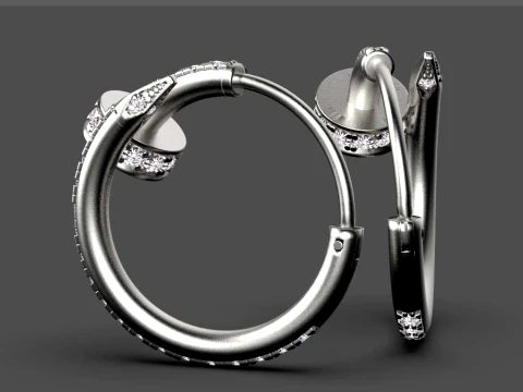 Earrings ring nail 3D Print Model