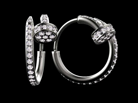 Earrings ring nail 3D Print Model