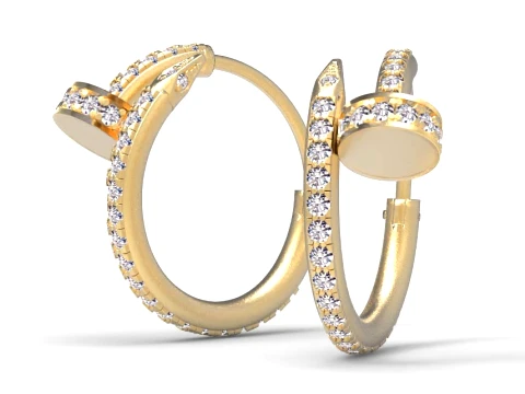Earrings ring nail 3D Print Model