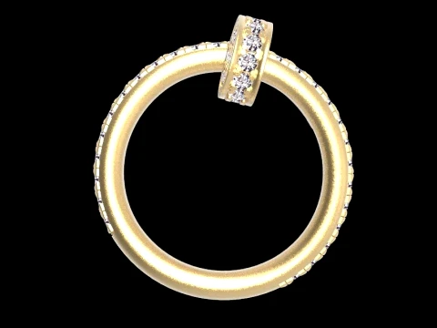 Earrings ring nail 3D Print Model