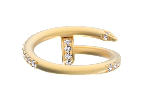 Earrings ring nail 3D Print Model