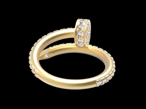 Earrings ring nail 3D Print Model