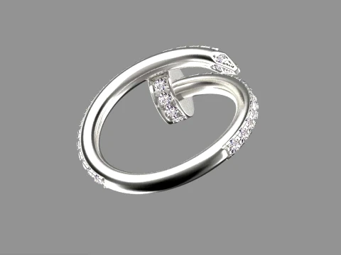 Earrings ring nail 3D Print Model
