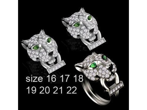 Earrings rings panther 3D Print Model
