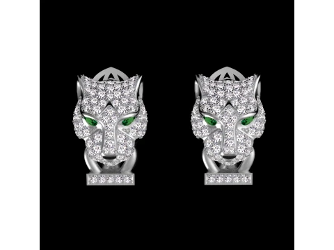 Earrings rings panther 3D Print Model