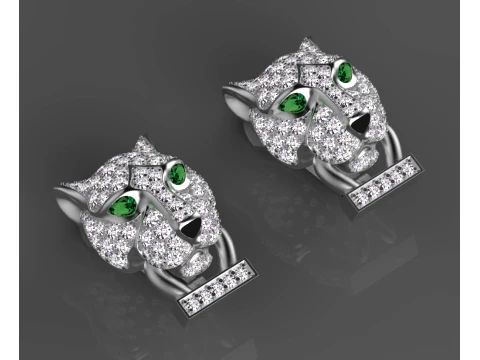 Earrings rings panther 3D Print Model