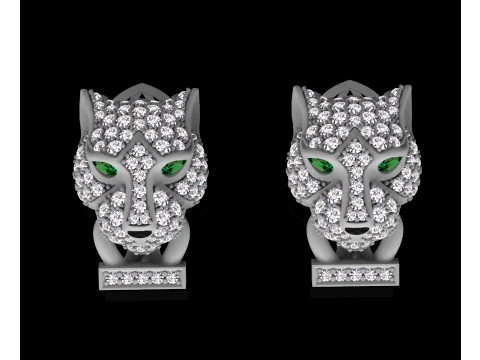 Earrings rings panther 3D Print Model