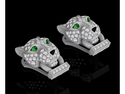 Earrings rings panther 3D Print Model