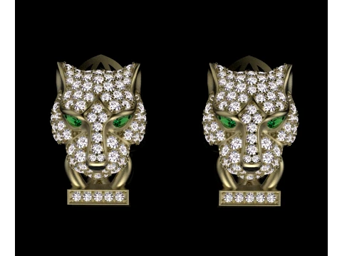 Earrings rings panther 3D Print Model