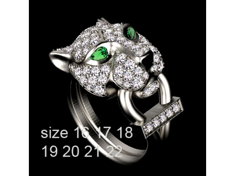 Earrings rings panther 3D Print Model