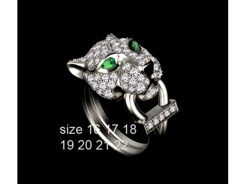 Earrings rings panther 3D Print Model