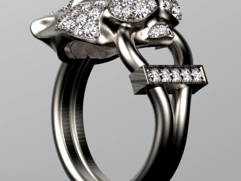Earrings rings panther 3D Print Model