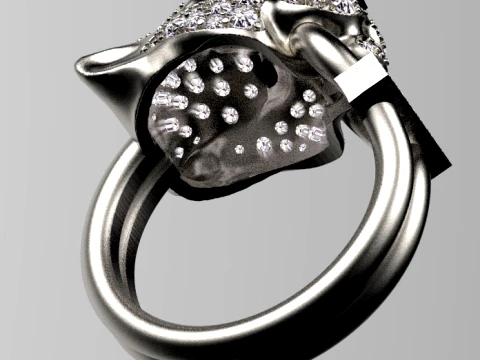 Earrings rings panther 3D Print Model