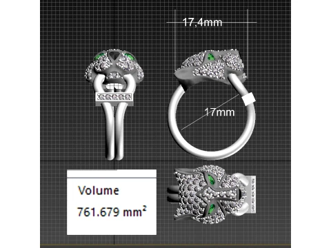 Earrings rings panther 3D Print Model