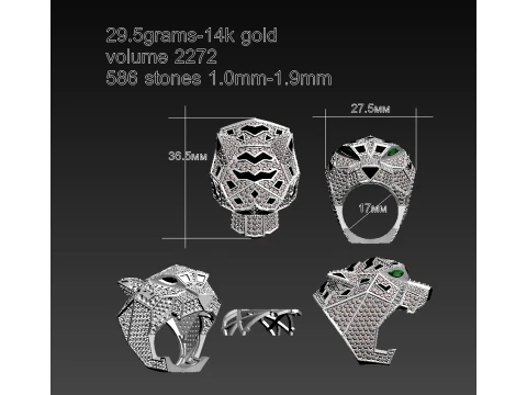 Ring Panther 3D Print Model