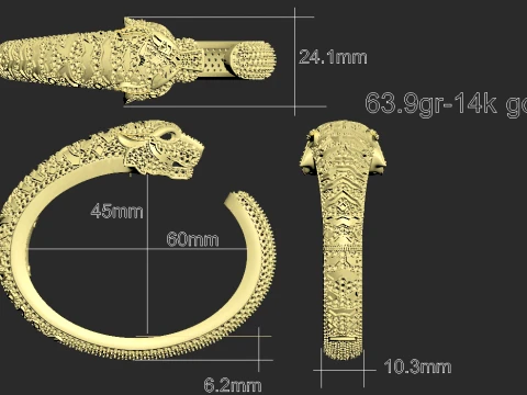 Bracelet panther 3D Print Model