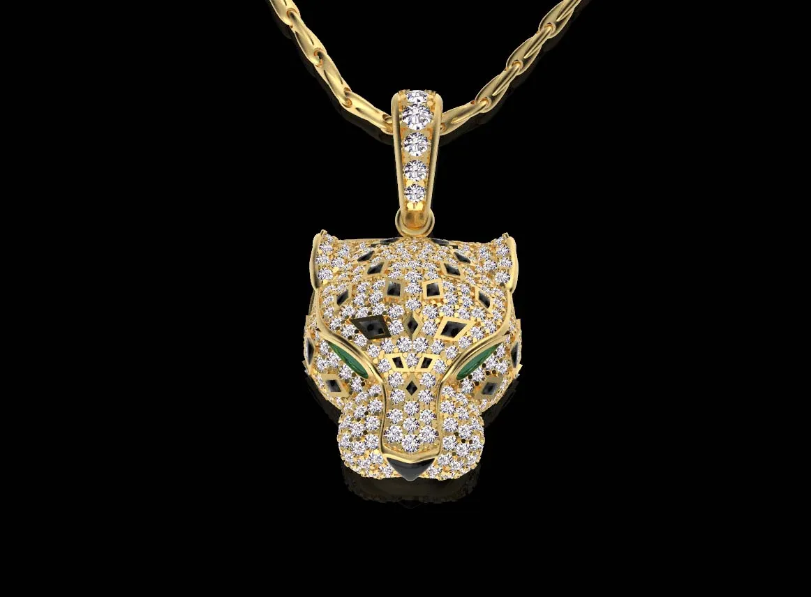 Pendant panther 3D Print Model .c4d .max .obj .3ds .fbx .stl .blend 