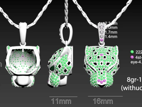 Pendant panther 3D Print Model