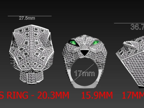 Ring Panther 3D Print Model
